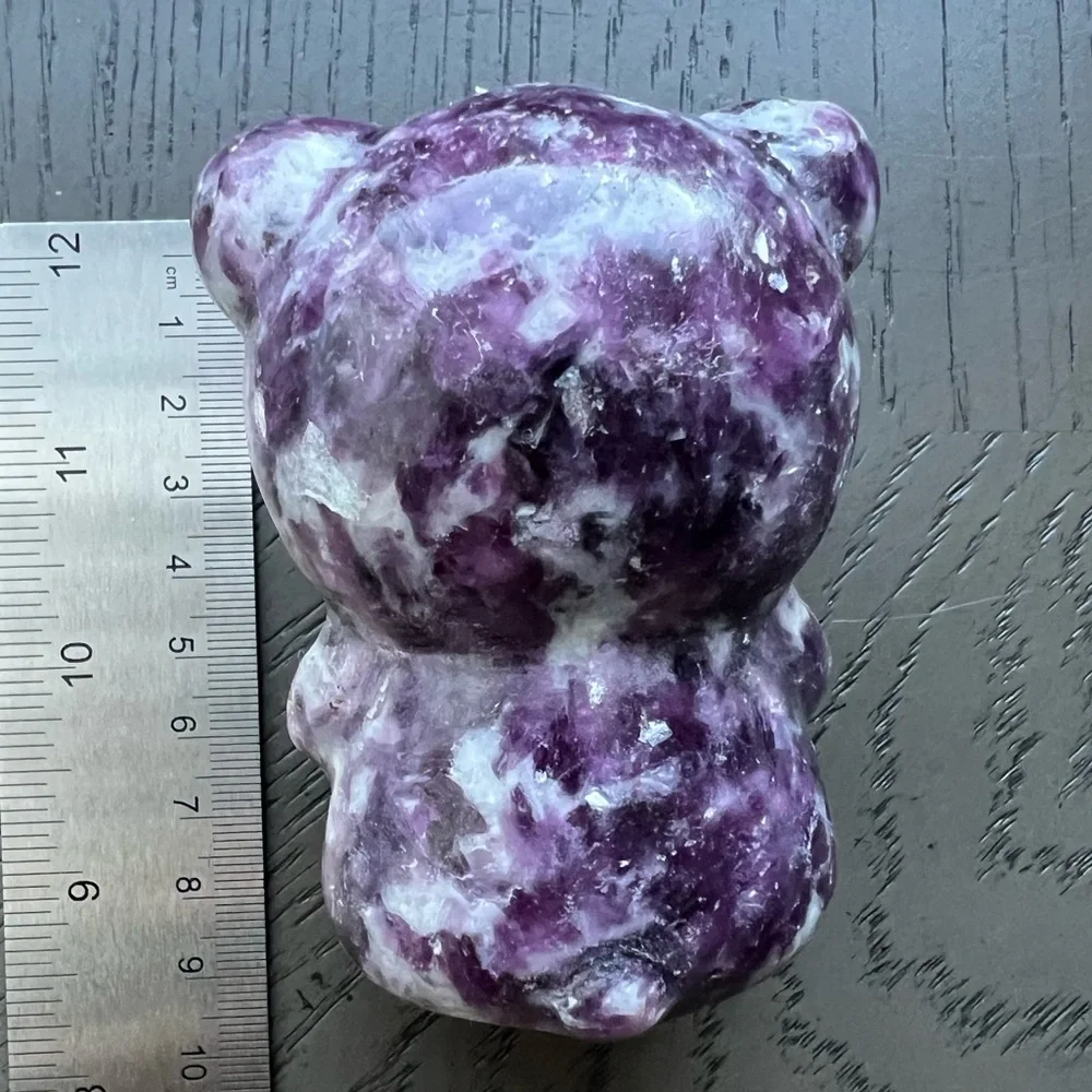 Purple Mica Carved Care Bear - Picture 8 of 8
